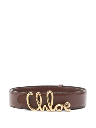 Chloé Cintura con logo - Marrone