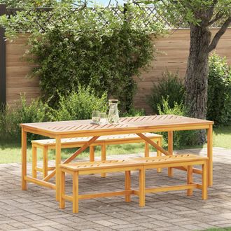 Berkfield Home 6 Piece Garden Dining Set Solid Wood Acacia in Brown