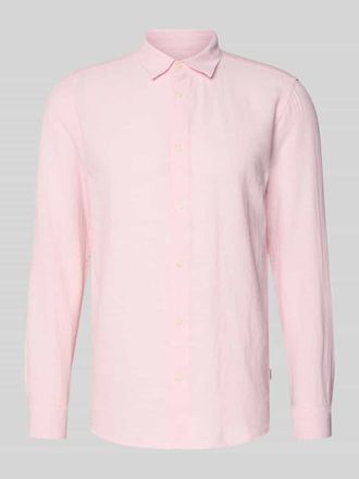 Only & Sons Slim Fit Freizeithemd aus Baumwoll-Leinen-Mix Modell CAIDENLS SOLID in Rosa, Gr&ouml;&szlig;e XXL