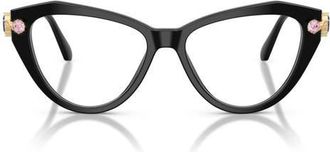 Swarovski 53mm Cat Eye Optical Glasses in Black/Demo Lens at Nordstrom