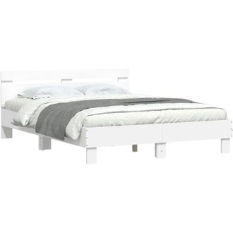 vidaXL Vidaxl - Estructura De Cama Con Cabecero Y Luces Led Blanco 140x200 Cm