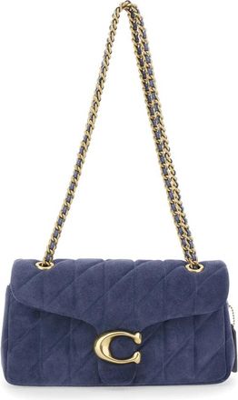 Coach Schoudertas met kettingen - Dames - Schoudertassen - Blauw - ONE Size - Su&egrave;de - Tassen