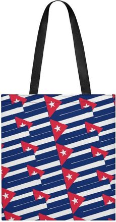 Generic Cuba Flag Or Banner Womens Tote Casual Shopping Bag Lightweight Shoulder Bags Hobos Handbag for Work Travel Daily 35x40cm