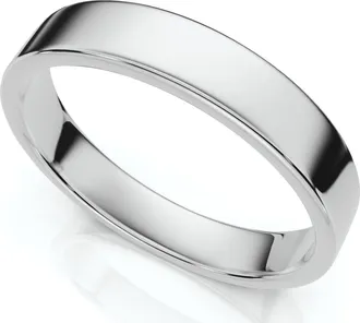 Pompeii3 4mm Flat 950 Platinum Comfort Fit Wedding Band Size Selectable