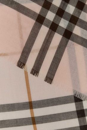 Burberry Unisex Embroidered Wool Blend Scarf Bowpinkpebblewhit Exterior: Silk Sciarpe E Foulard Scarfs