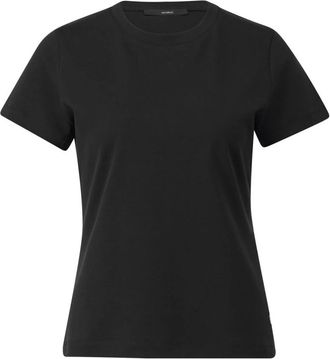 Windsor Katoenen T-shirt met Klassieke Stijl - Dames - T-shirts - Zwart - L - Katoen - Tops