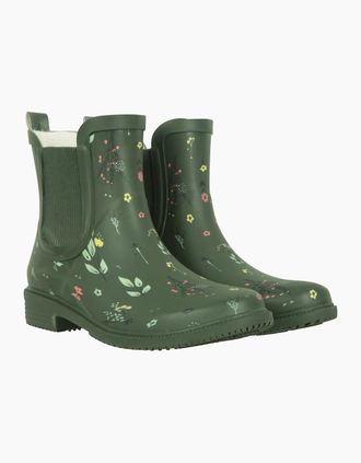 Mountain Warehouse Womens Mountain Warehouse Womens/Ladies Flowers Rubber Ankle Wellington Boots - Green - Size: 5