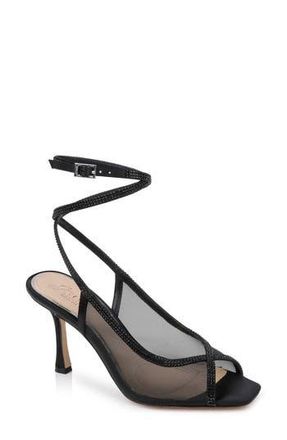 Badgley Mischka Tamera Ankle Strap Sandal in Black Mesh at Nordstrom Rack, Size 7