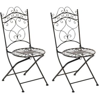 Clp Juego de 2 sillas para jardín Indra plegables Bronce