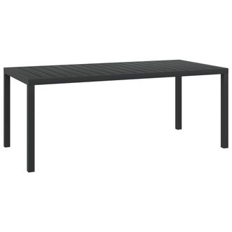 Berkfield Home Garden Table Black 185x90x74 cm Aluminium & WPC | Size: 185 x 90 x 74 cm