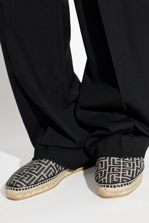 Balmain Espadrilles With Monogram, Mens, Black