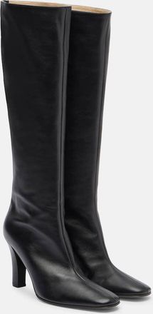 The Row Mona leather knee-high boots