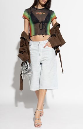 Casablanca Transparent Top, Womens, Green