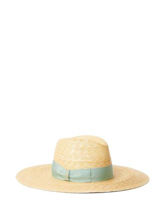 Borsalino Beige Logo Fedora Hat