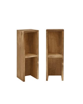 Deco Wood Pack 2 mesitas de noche de madera maciza envejecido 20x60cm