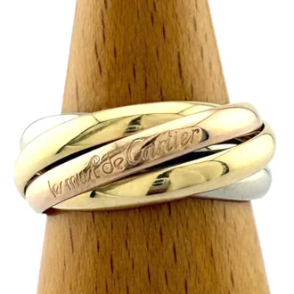 Cartier Trinity Gold Silver Pink Gold Yellow Gold (18K) Pink Gold (18K) White Gold (18K) Band Ring (Pre-Owned)
