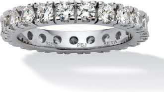 Palm Beach Jewelry 2 TCW Round CZ Eternity Band in Sterling Silver