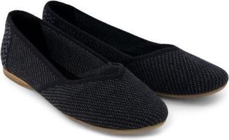 Toms Gemma Ballet Flat in Black Zigzag at Nordstrom, Size 8.5
