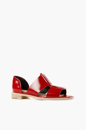 All Black Womens Fishy Dorsay Sandal In Red