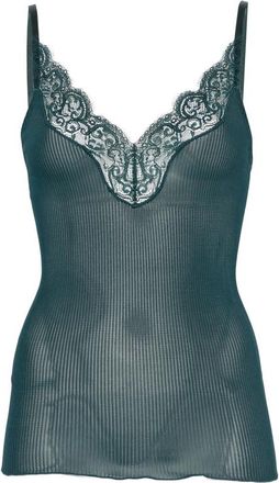 Saint Laurent Lace-trim Ribbed Camisole Top