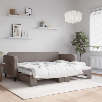 vidaXL Sof&aacute; Cama Nido Tela Gris Taupe 80x200 Cm Vidaxl