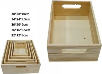 Trade Shop Trade Shop - Set 5 Cassette Cassetta In Legno Naturale Decoupage Matrioska Scatola