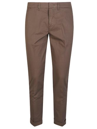 Fay Brown Capri Classic Stretch Cotton Cropped Pants