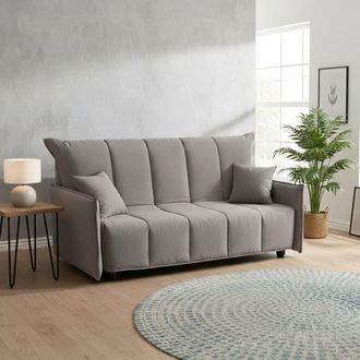 Talamo Italia Sofa Cama Dabarc, Sof&aacute; De 3 Plazas, 100% Made In Italy, Sof&aacute; De Sal&oacute;n Con Apertura Trolley, En Tela Acolchada, Con Reposabrazos Est&aacute;ndar, Cm 190x90h85