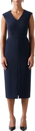 L.k. Bennett Audrey Sleeveless Sheath Dress in Navy at Nordstrom, Size 14 Us