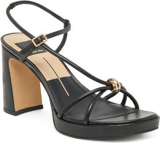 Dolce Vita Odete Platform Sandal in Black Leather at Nordstrom, Size 9.5