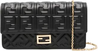 Fendi Black FF Baguette Clutch