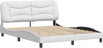 vidaXL Vidaxl - Estructura De Cama Sin Colch&oacute;n Cuero Sint&eacute;tico Blanco 160x200cm