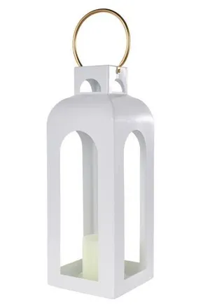 Uma Metal Candle Lantern in White at Nordstrom Rack