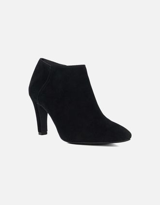 Dune London Womens Dune Omarah Wide Fit Suede Womens Black Heeled Ankle Boots - Size: 6