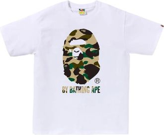 A Bathing Ape T-shirt con logo e stampa camouflage - Bianco