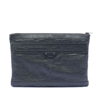 Balenciaga Tweedehands Lamsleren Motocross Classic Clip M Clutch