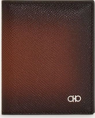 Ferragamo Men Gancini credit card holder Brown