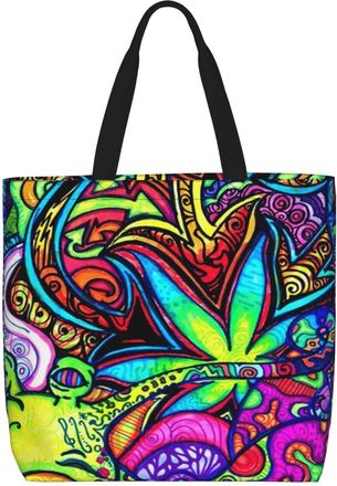 Generic Women Handbag Psychedelic Tie Dye Womens Tote Bag Reusable Large Capacity Shoulder Bags, For Daily, Wedding, Swim, Christmas, Graduation