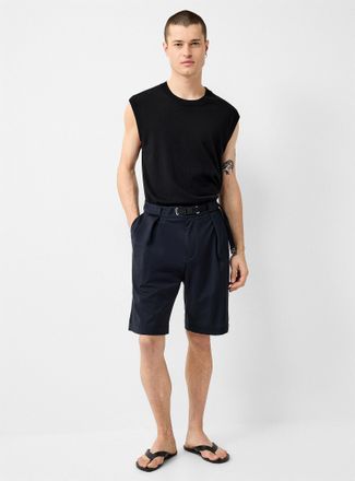 White Sand Mens Belted pleat Bermudas