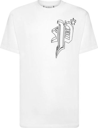 Philipp Plein T-Shirt Ronde Hals - Heren - T-shirts - Wit - 4XL - Katoen - Tops