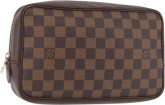 Louis Vuitton Pre-owned Damier Ebene Clutch Bag - Dames - Vintage Clutch - Bruin - ONE Size - Vintage