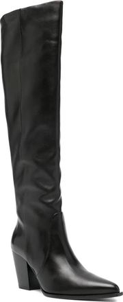 Stuart Weitzman 85 mm knielaarzen met puntige neus - Zwart
