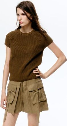 H&M Knit Top in Brown at Nordstrom, Size X-Small