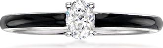 Ross-Simons Lab-Grown Diamond Ring With Black Enamel in Sterling Silver