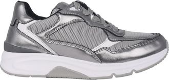 Gabor Zilveren Rollende Sneaker voor Vrouwen - Dames - Sneakers - Grijs - 39 EU - Leer - Schoenen