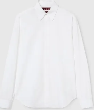 Gucci Cotton Poplin Shirt With Embroidery, Size 15++, White