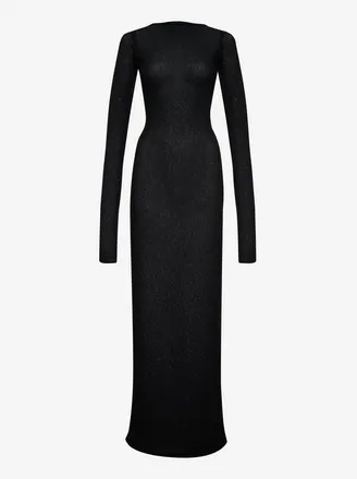 Rhude WomenS Black Sheer Knit Jersey Dress, Size L