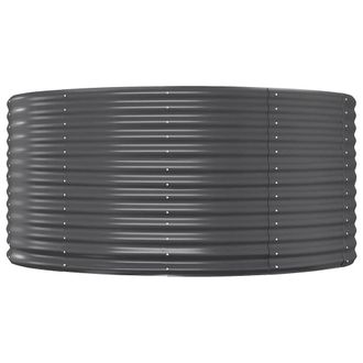 Berkfield Home Garden Raised Bed Anthracite 140x140x68 cm Powder-coated Steel in Dark Grey | Size: 140 x 140 x 68 cm