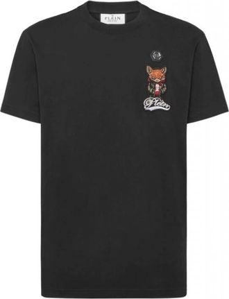 Philipp Plein Round Neck T-Shirt Plein Fox - Heren - T-shirts - Zwart - M - Katoen - Tops