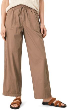 Pact Organic Cotton Stretch Poplin Wide Leg Pant in Driftwood Brown at Nordstrom, Size Xx-Large 26